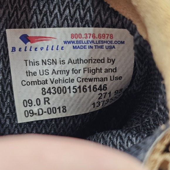 Belleville Mens Size 9 R US EUC Tan Suede Army Vibram Sole Gore Tex Combat Boots - Picture 8 of 8